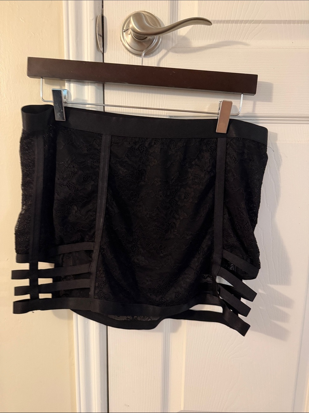 torrid Black Lace Strappy Garter Slip Skirt